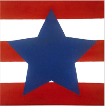 Red and White Stripes with a Large Blue Star in the Middle