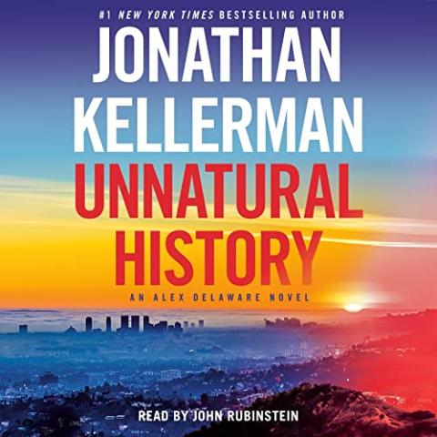 Cover of Unnatural History with a sunset and the horizon of Los Angeles.