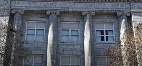 Image of the front upper part of Cumberland County's Old Historic Courthouse.